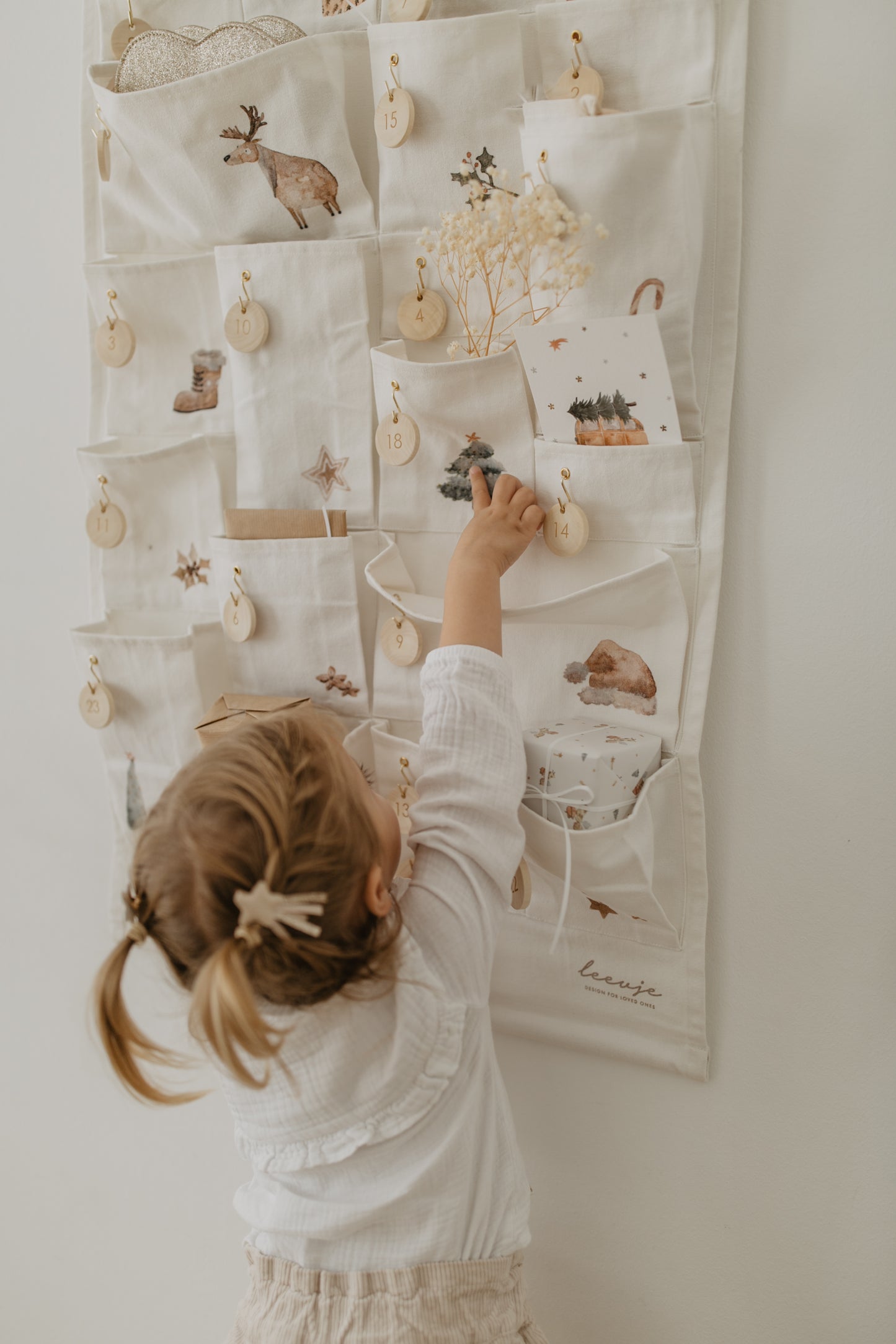 Advent calendar with hand-painted illustrations