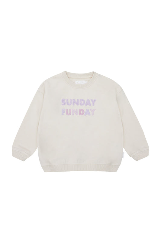 Oversized Sweatshirt 'Sunday Funday Lavender'