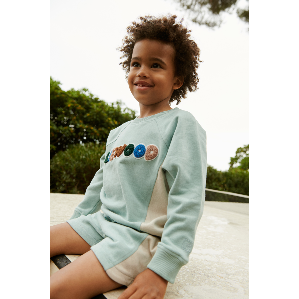 Sweatshirt Aude mit Print 'Ice Blue/ Sandy'