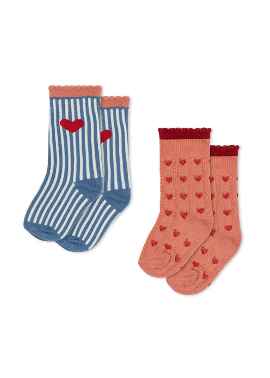 2er-Pack Jacquard Socken 'Heart Mix'