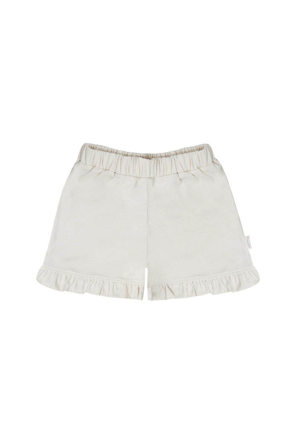 Shorts mit Rüschensaum 'Beige'