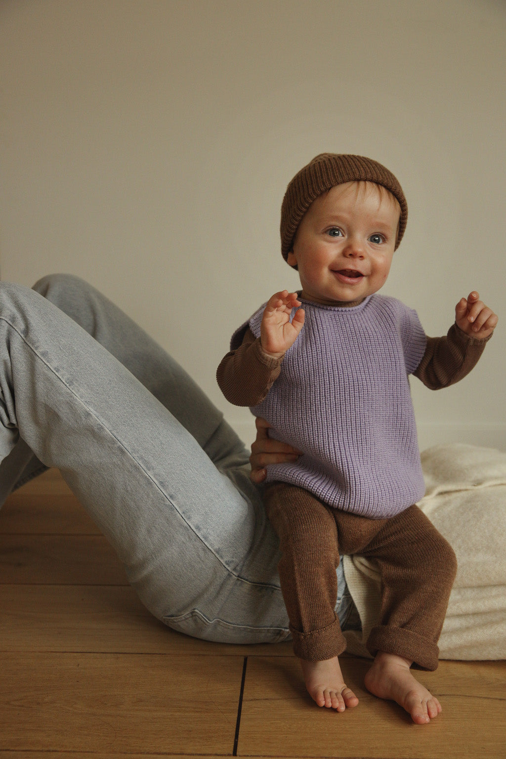 Knitted sweater vest Harvey 'Apricot'