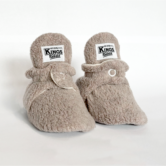 Sonderedition Teddy Booties 'Gripper'- Beige