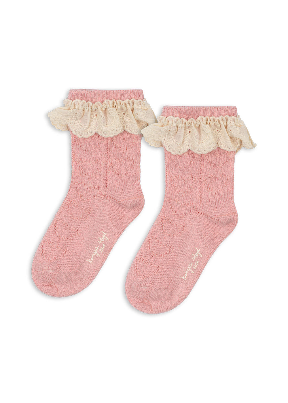 Wollsocken Pointelle 'Rose'