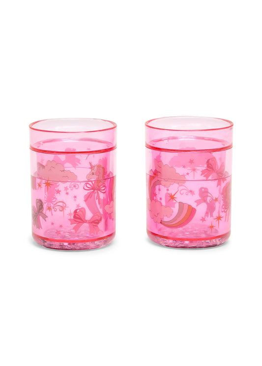 Set of 2 glitter cups 'Cherry'