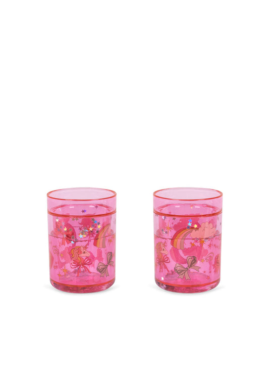 Set of 2 glitter cups 'Cherry'